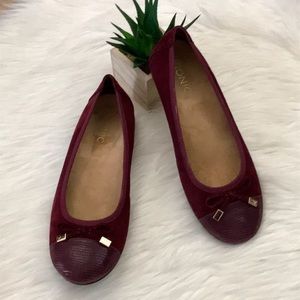 Burgundy vionic Minna ballet flats